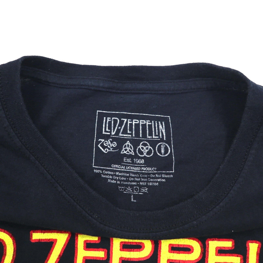 LED ZEPPELIN Red Zeppelin - Maglietta T-shirt Rock Ufficiale Tour Band Manica Corta L Nero Cotone U.S. TOUR 1975