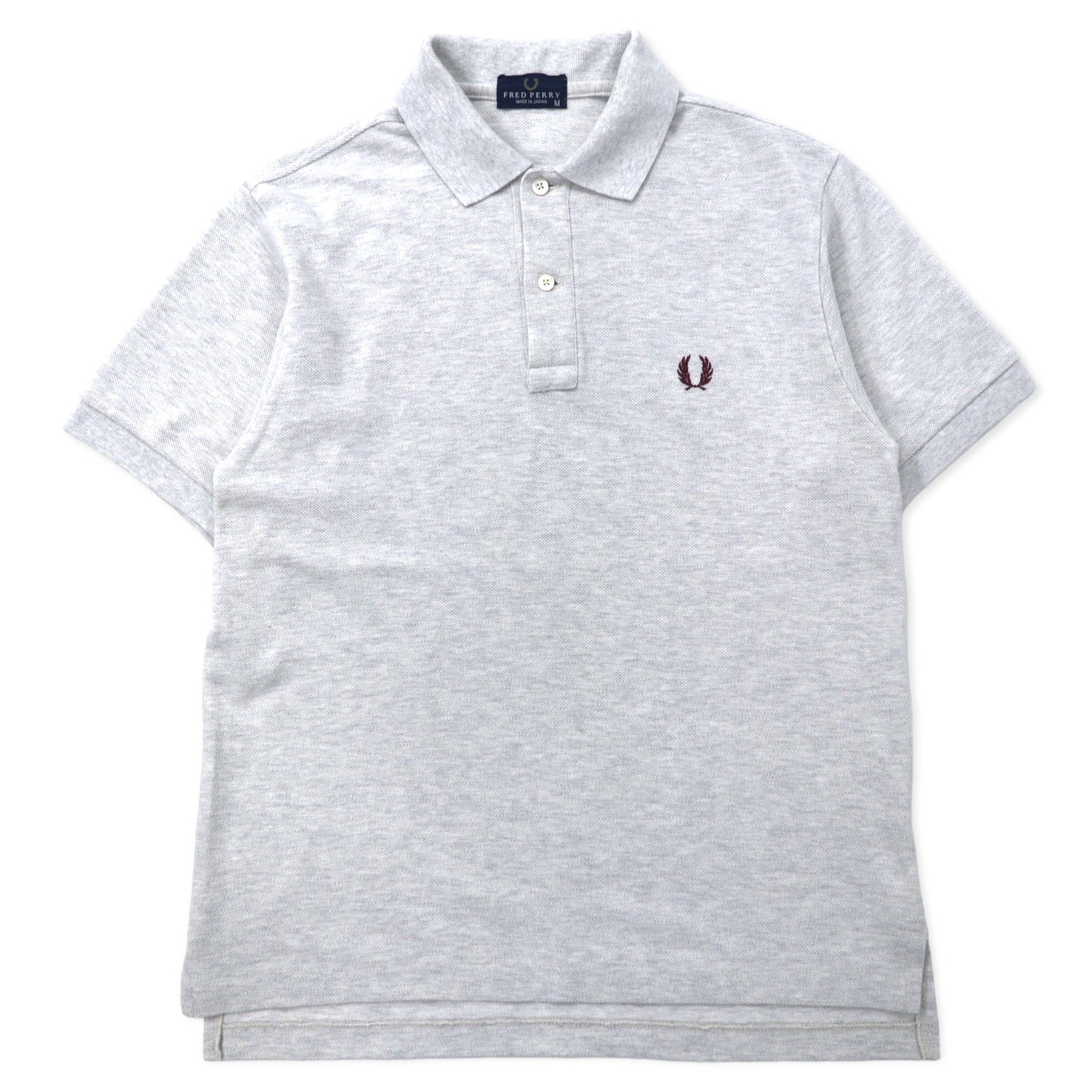 Polo FRED PERRY M grigio cotone logo ricamato made in Japan