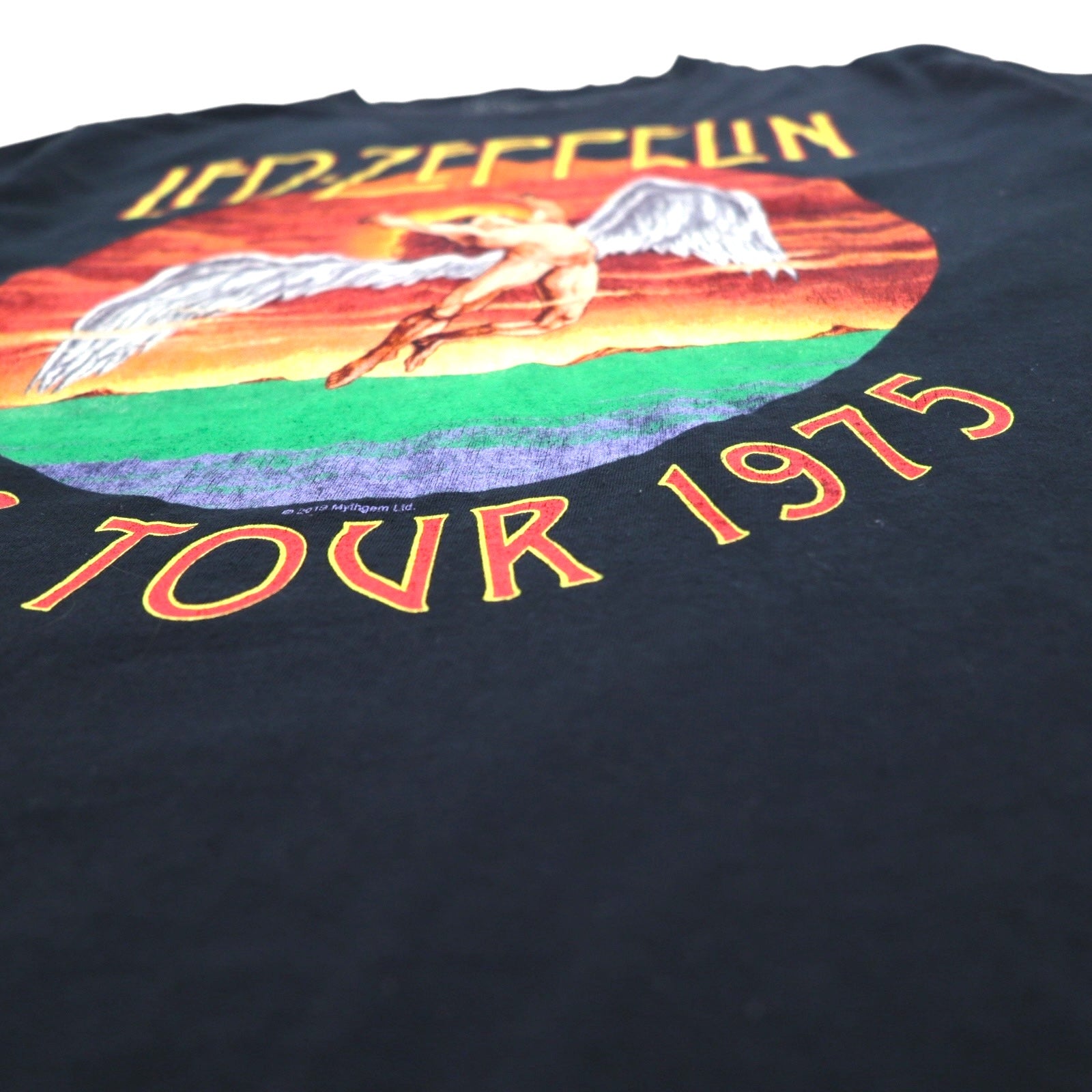 LED ZEPPELIN Red Zeppelin - Maglietta T-shirt Rock Ufficiale Tour Band Manica Corta L Nero Cotone U.S. TOUR 1975