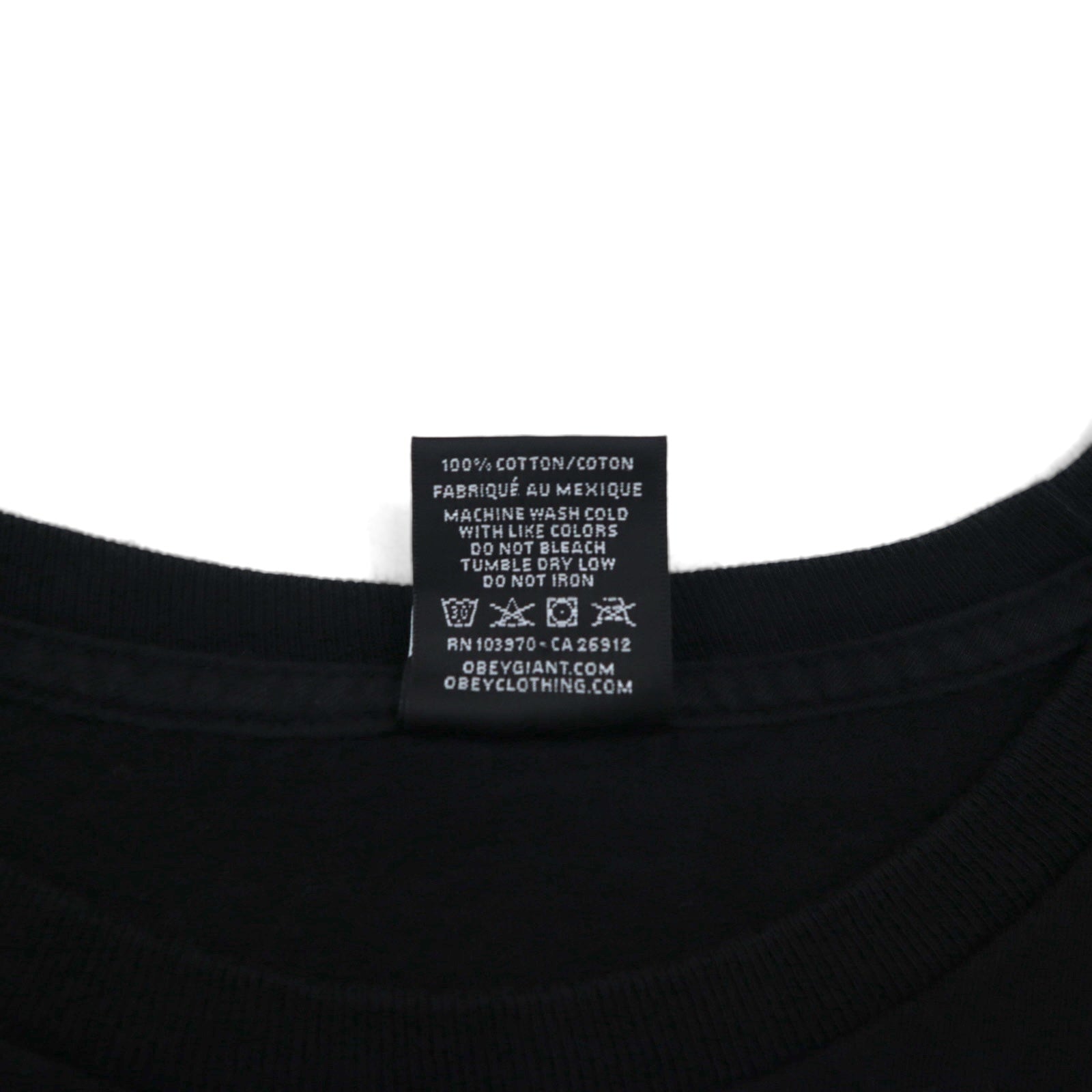 OBEY ファイヤーパターン ロンT ロングスリーブ Tシャツ L ブラック 袖プリント メキシコ戦