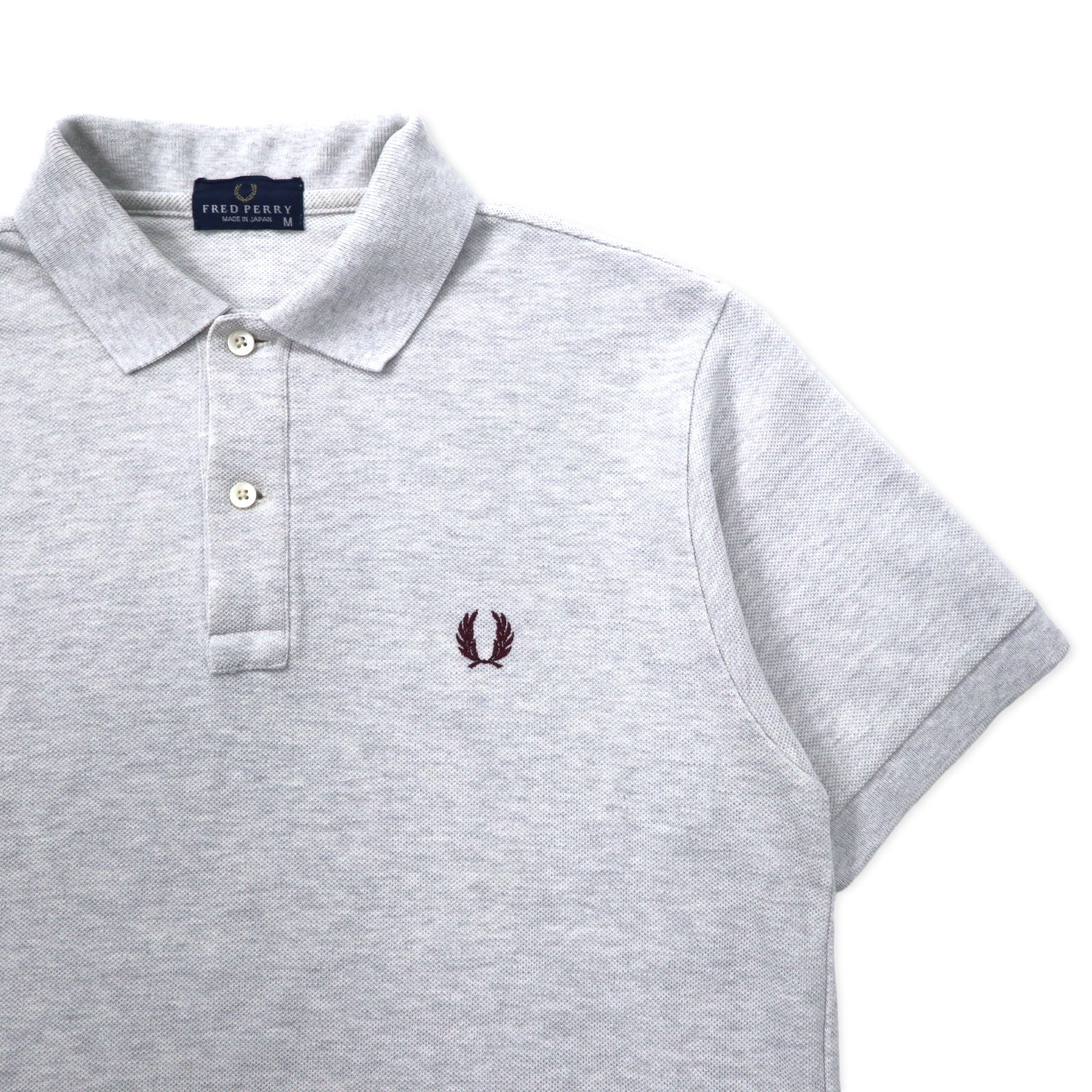 Polo FRED PERRY M grigio cotone logo ricamato made in Japan