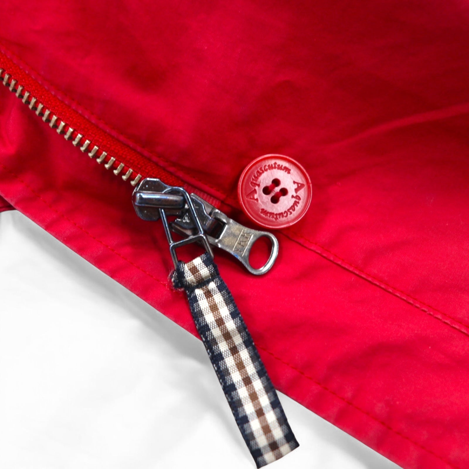 Aquascutum Cappotto a mantella monopetto utility M rosso con doppia zip e coulisse made in Japan