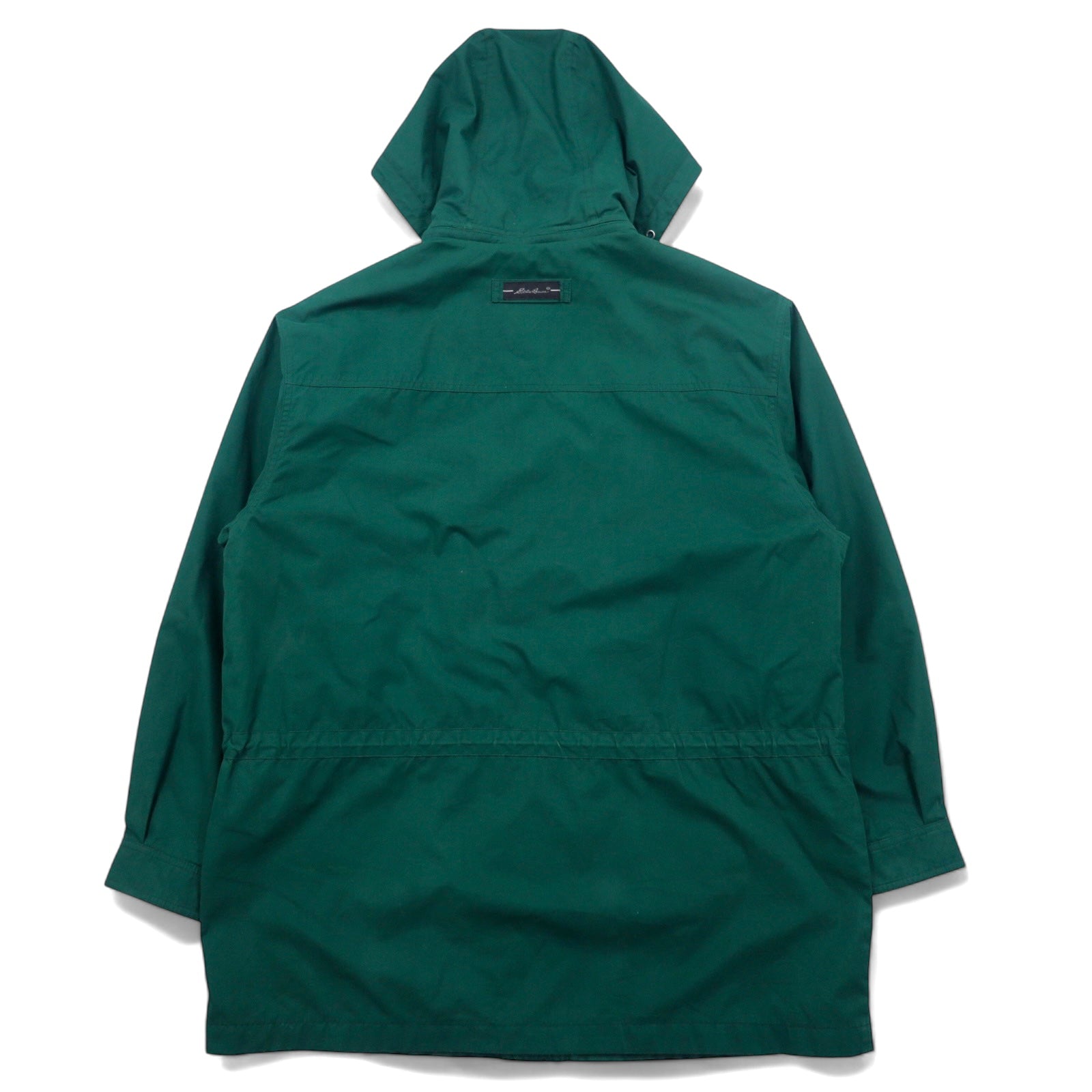 Eddie Bauer Anni '90 65/35 Croce Mountain Parka L Verde Poliestere Cotone Fodera in pile Coulisse Doppia cerniera