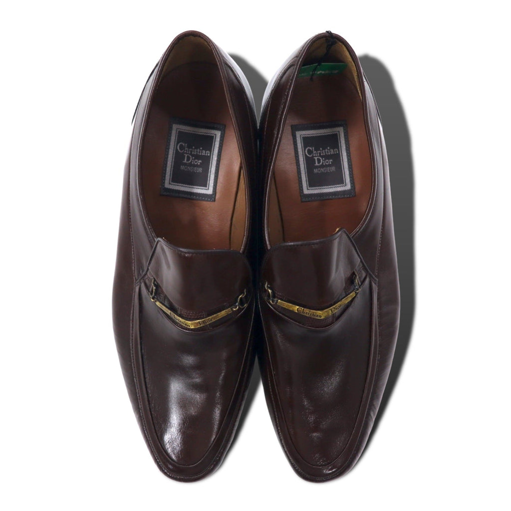 Christian Dior MONSIEUR Mocassini con morsetto vintage 25cm Marroni Pelle Lavorazione Blake Made in Japan Nuovo