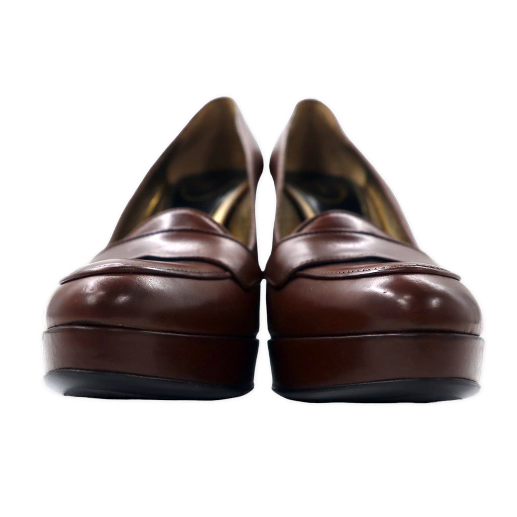 PRADA Décolleté con tacco alto 23.5cm Marrone Pelle Made in Italy