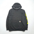 carhartt ルーズフィット ミッドウェイト ロゴ スリーブ フーディー パーカー Loose Fit Midweight M グレー 裏起毛 袖ロゴ K288 メキシコ製