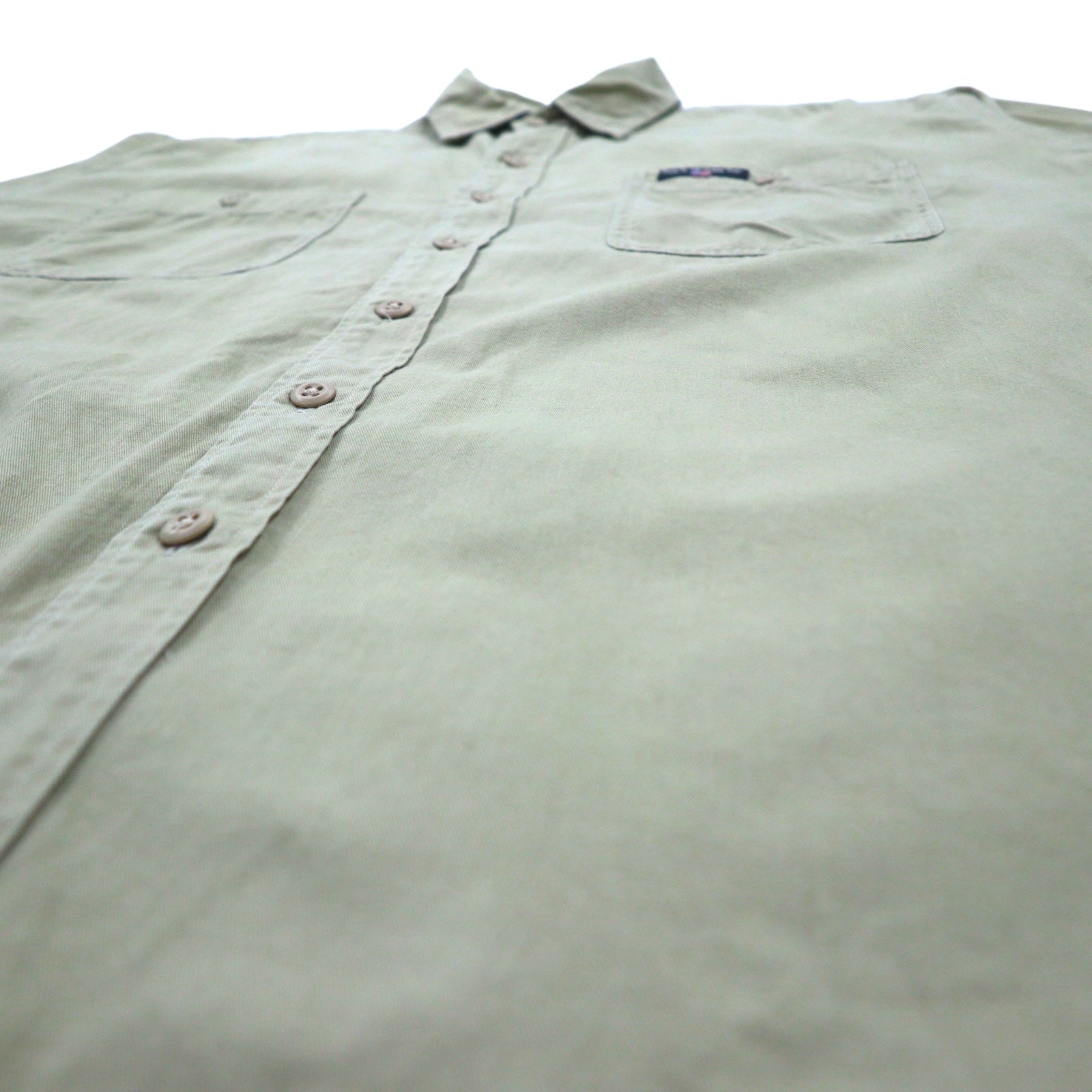 POLO JEANS CO. RALPH LAUREN anni '90 camicia da lavoro in twill Signature L beige taschino sul petto