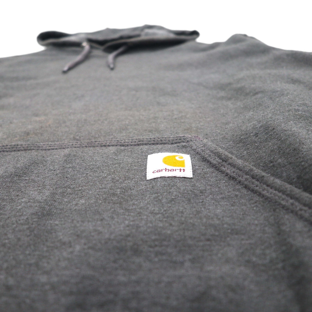 carhartt ルーズフィット ミッドウェイト ロゴ スリーブ フーディー パーカー Loose Fit Midweight M グレー 裏起毛 袖ロゴ K288 メキシコ製