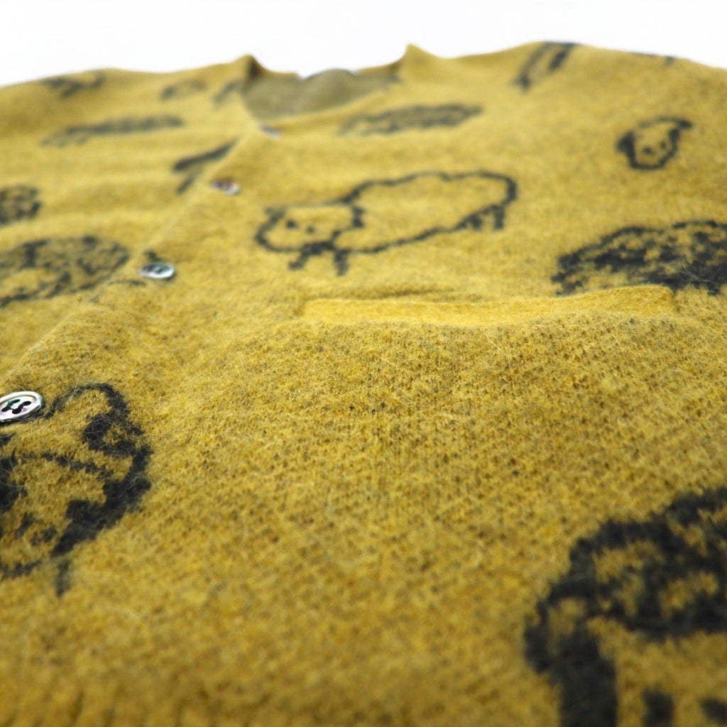 F-LAGSTUF-F Cardigan in alpaca taglia M giallo fantasia animale Pecora Sheep 20AW-FS-26 Made in Japan