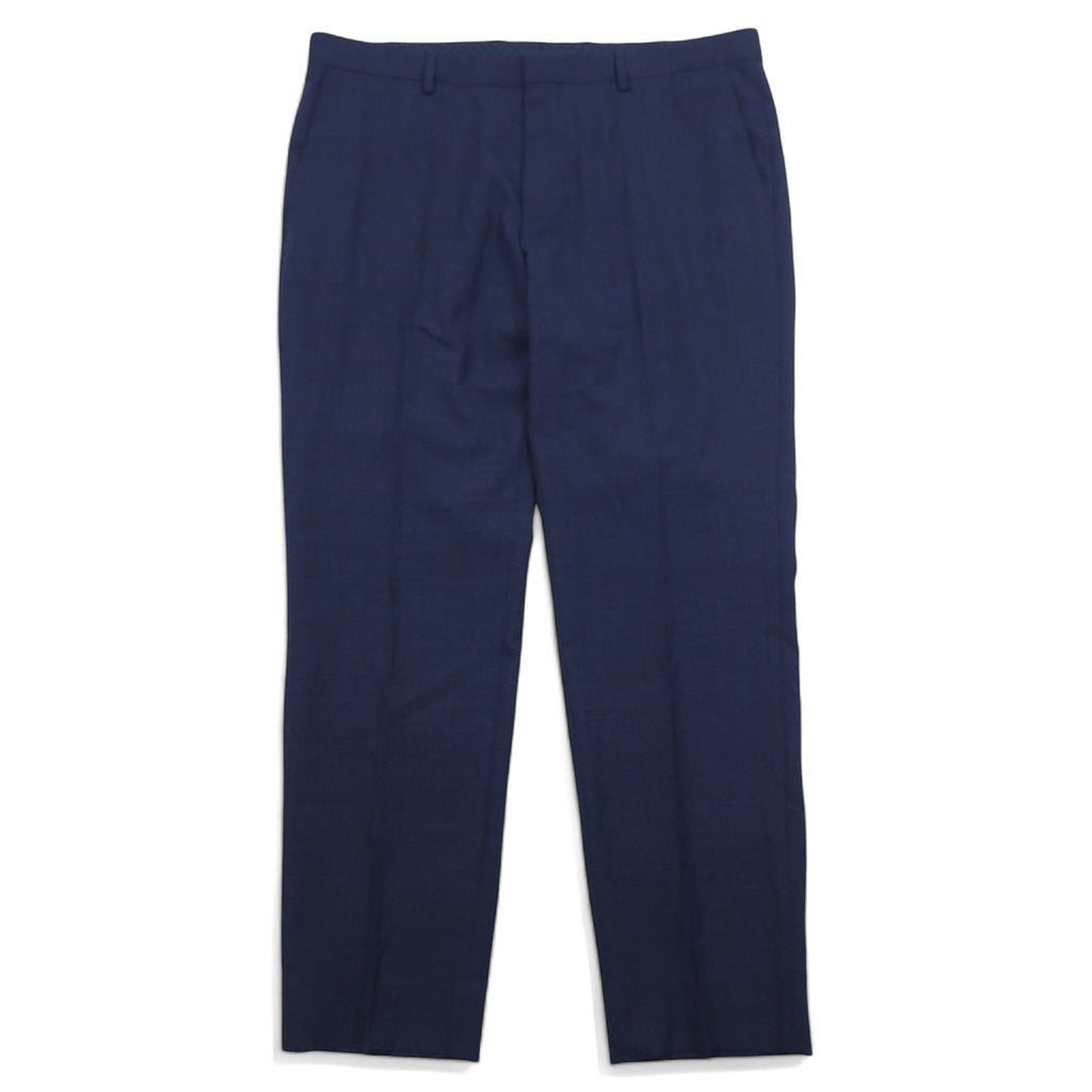 HUGO BOSS Pantaloni Tapered con Pieghe Centrali XXL Blu Navy Lana, Prodotto in Turchia