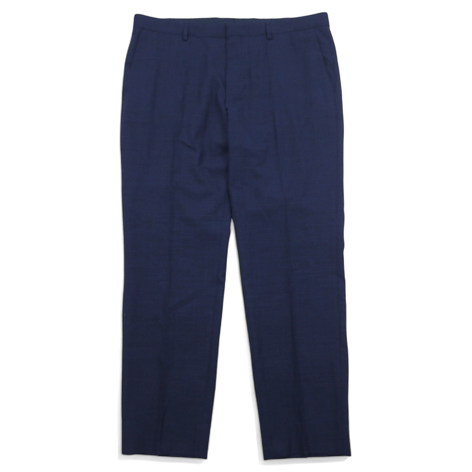 HUGO BOSS Pantaloni Tapered con Pieghe Centrali XXL Blu Navy Lana, Prodotto in Turchia