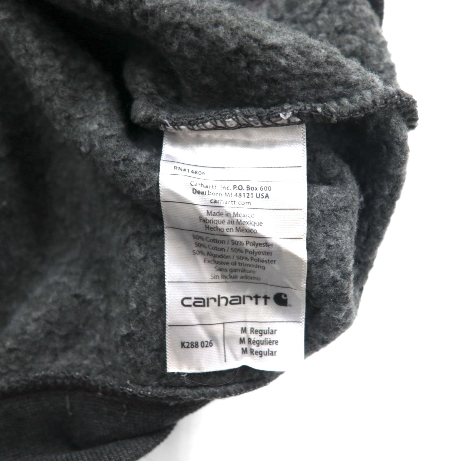 carhartt ルーズフィット ミッドウェイト ロゴ スリーブ フーディー パーカー Loose Fit Midweight M グレー 裏起毛 袖ロゴ K288 メキシコ製