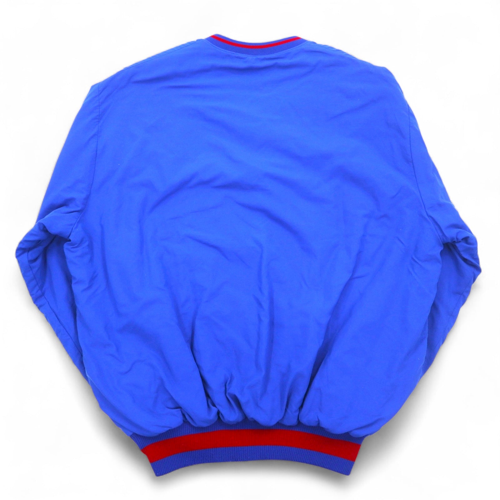 Giacca a vento DeLONG anni '90, fabbricata negli USA, con rifiniture a costine, pullover, in nylon, taglia XL, blu, BRADLEY CENTER