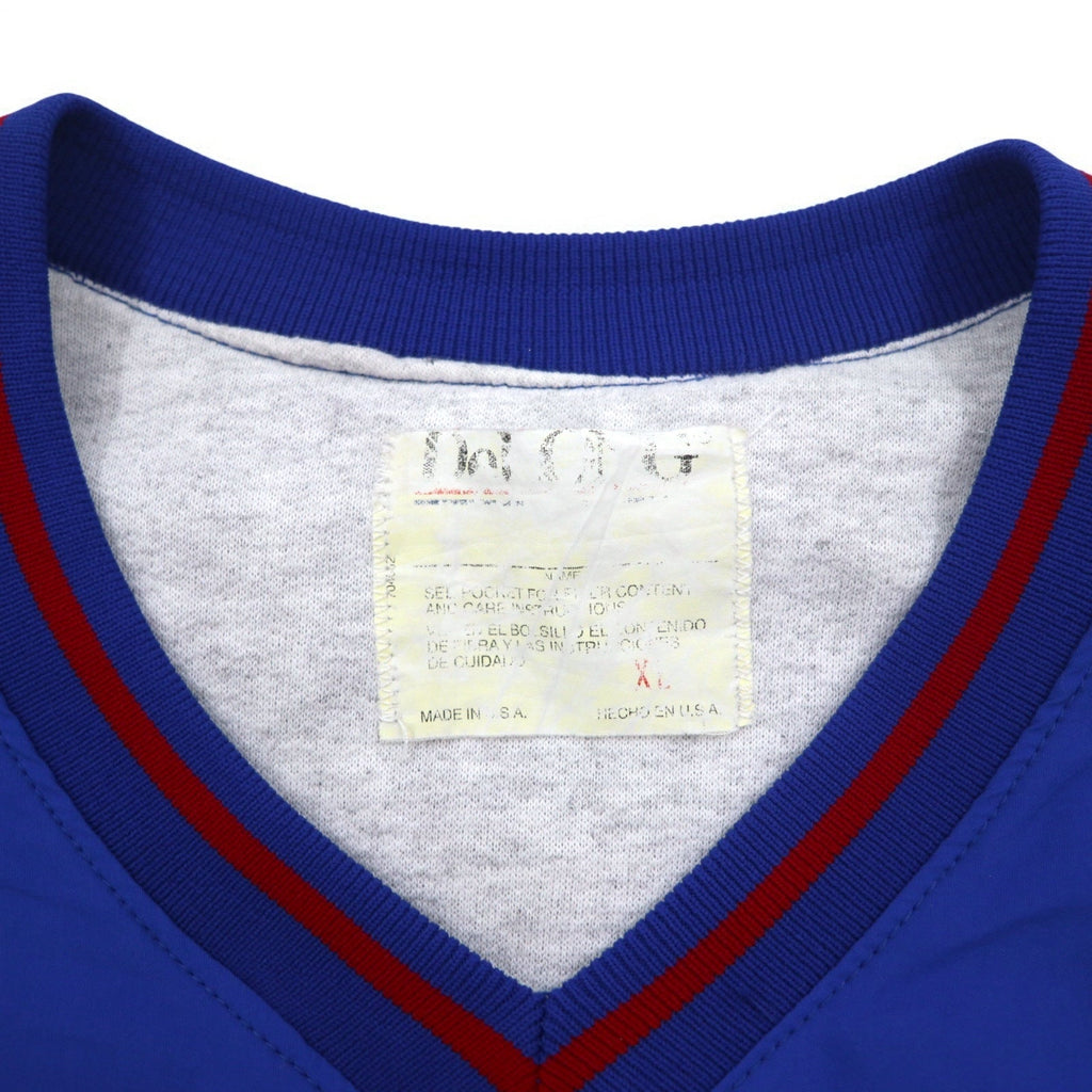 Giacca a vento DeLONG anni '90, fabbricata negli USA, con rifiniture a costine, pullover, in nylon, taglia XL, blu, BRADLEY CENTER