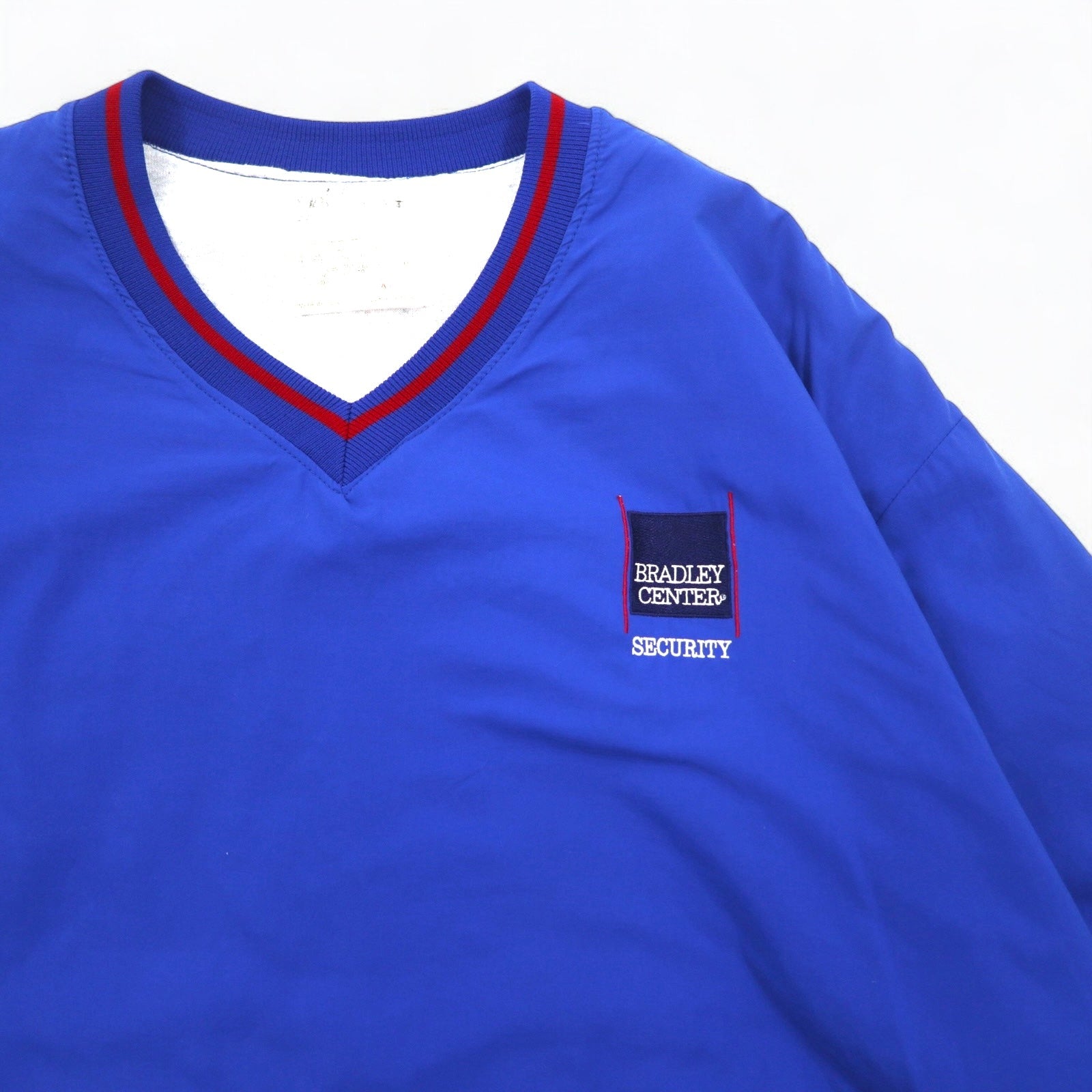 Giacca a vento DeLONG anni '90, fabbricata negli USA, con rifiniture a costine, pullover, in nylon, taglia XL, blu, BRADLEY CENTER