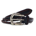 BRIGHTON Cintura in pelle con concho intrecciato argento nera L/34 in pelle, intrecciata 97010