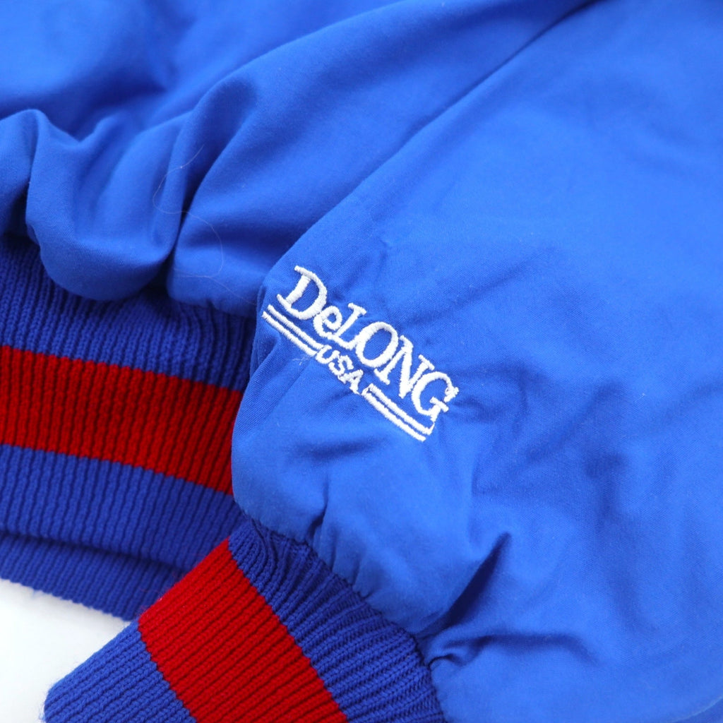 Giacca a vento DeLONG anni '90, fabbricata negli USA, con rifiniture a costine, pullover, in nylon, taglia XL, blu, BRADLEY CENTER