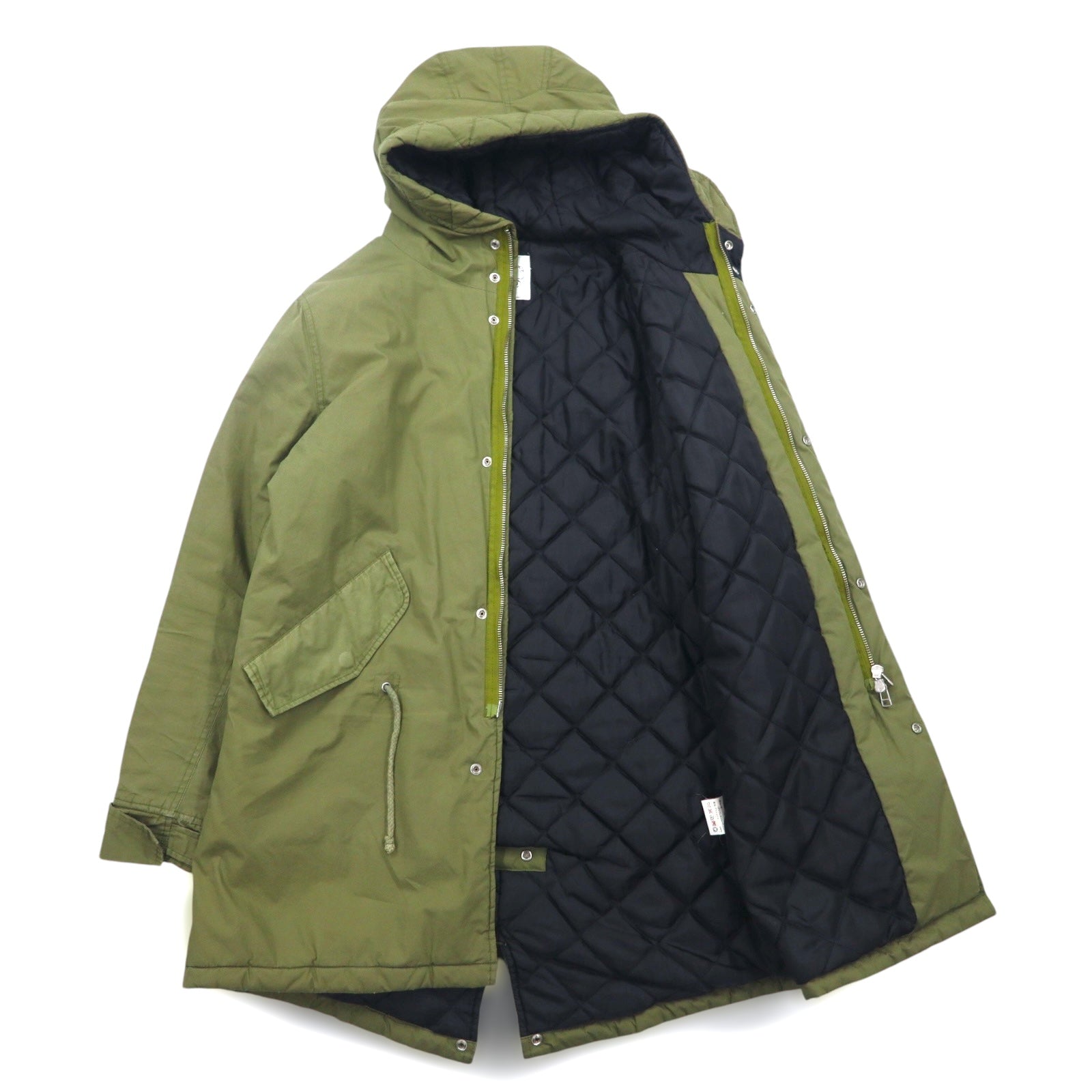 Denime Parka modello Mod, Field Parka, taglia M, colore cachi, imbottitura con fodera trapuntata, DM15AW-223