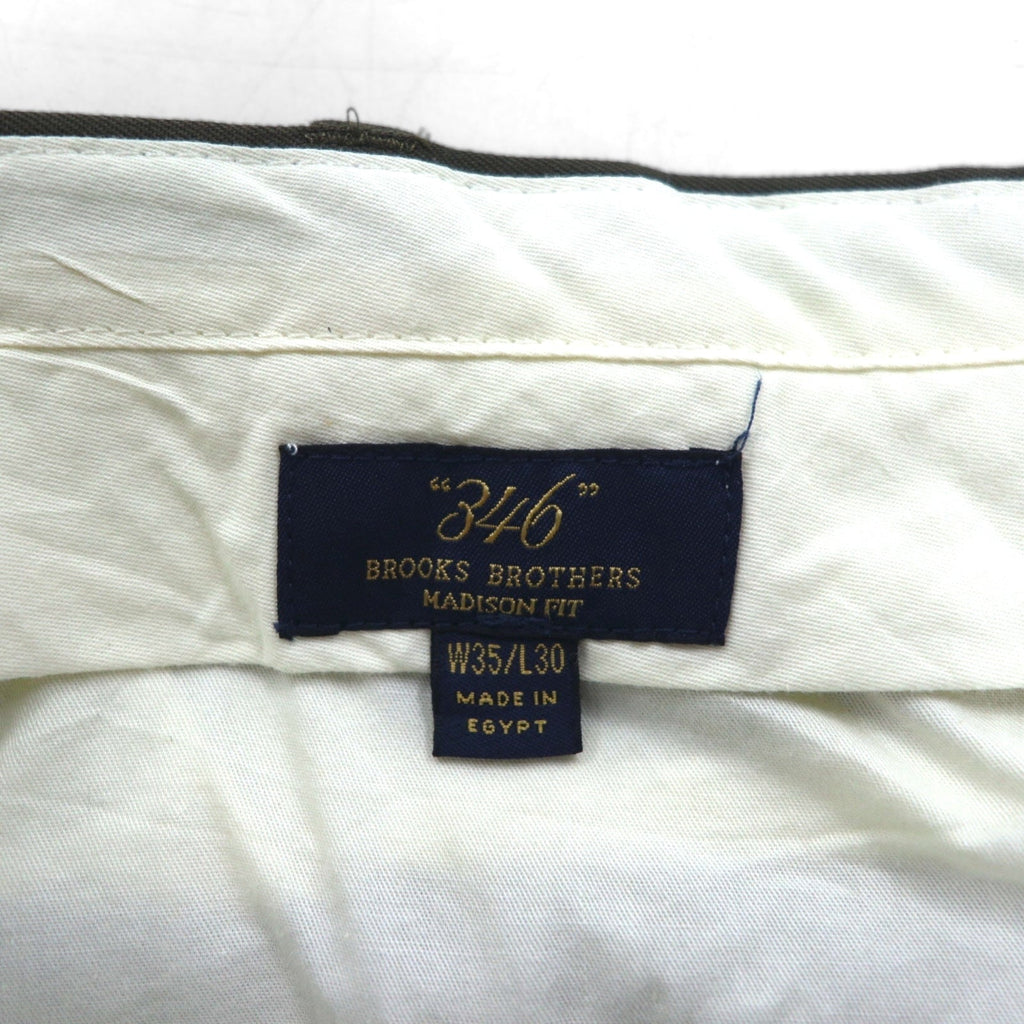 BROOKS BROTHERS 346 スラックスパンツ MADISON FIT M カーキ ウール