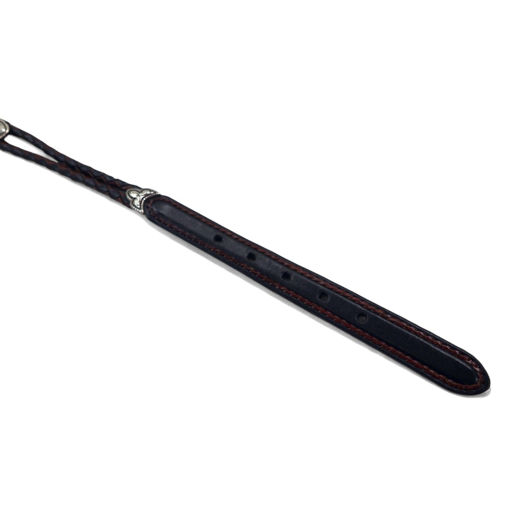 BRIGHTON Cintura in pelle con concho intrecciato argento nera L/34 in pelle, intrecciata 97010