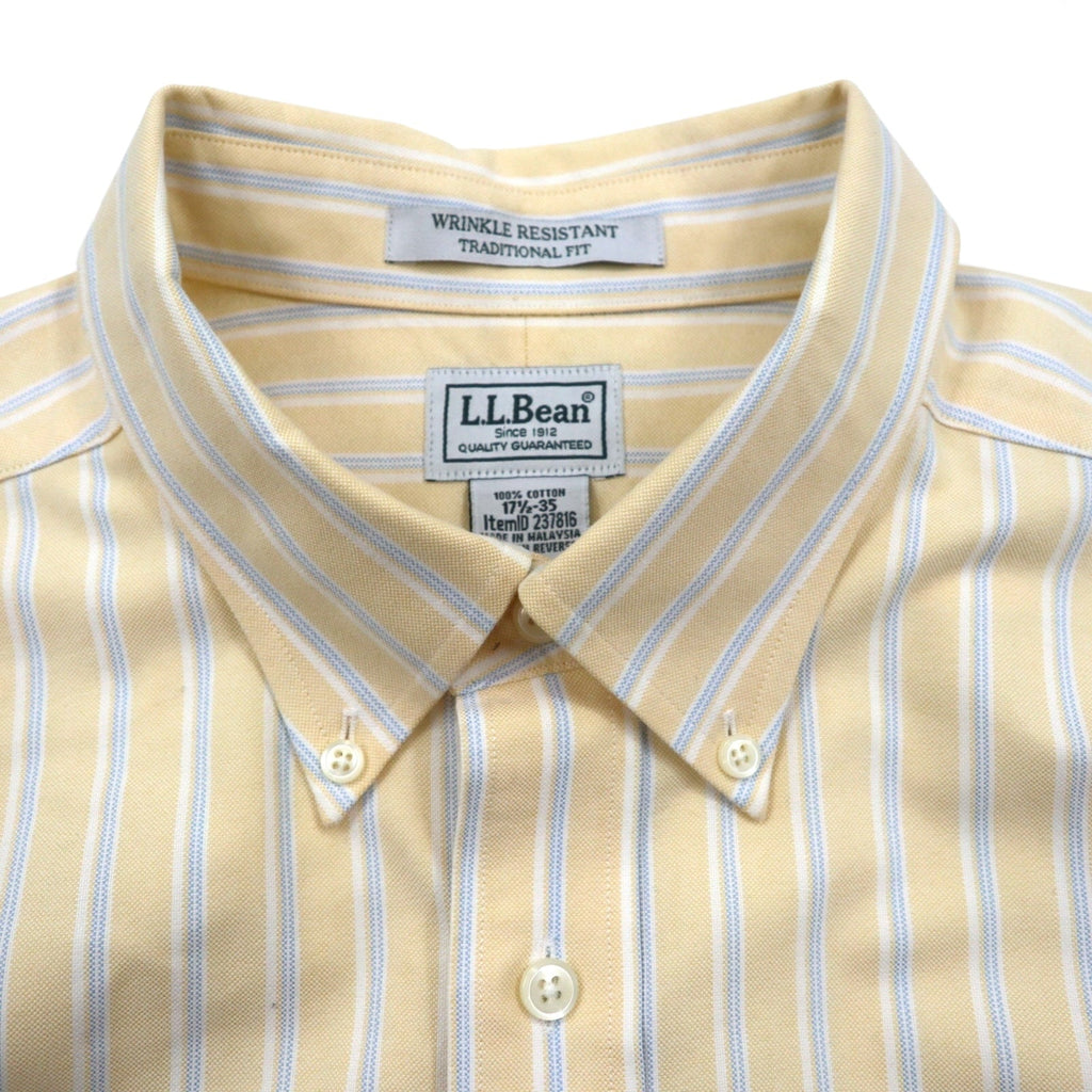 L.L.Bean Camicia Oxford button-down Traditional Fit XL A righe gialle Anti-piega WRINKLE RESISTANT 237816