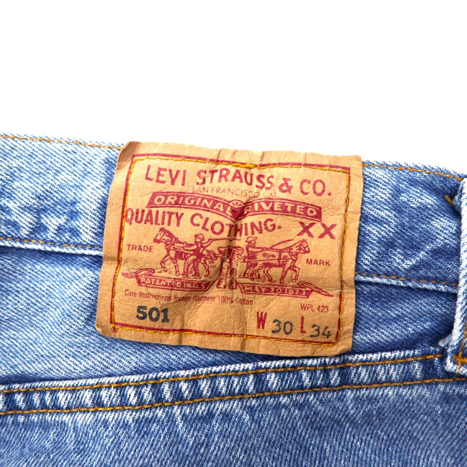 Levi's Anni '90 Jeans Euro Levis 501 Made in Spagna M Blu indaco Chiusura a bottoni 5010114