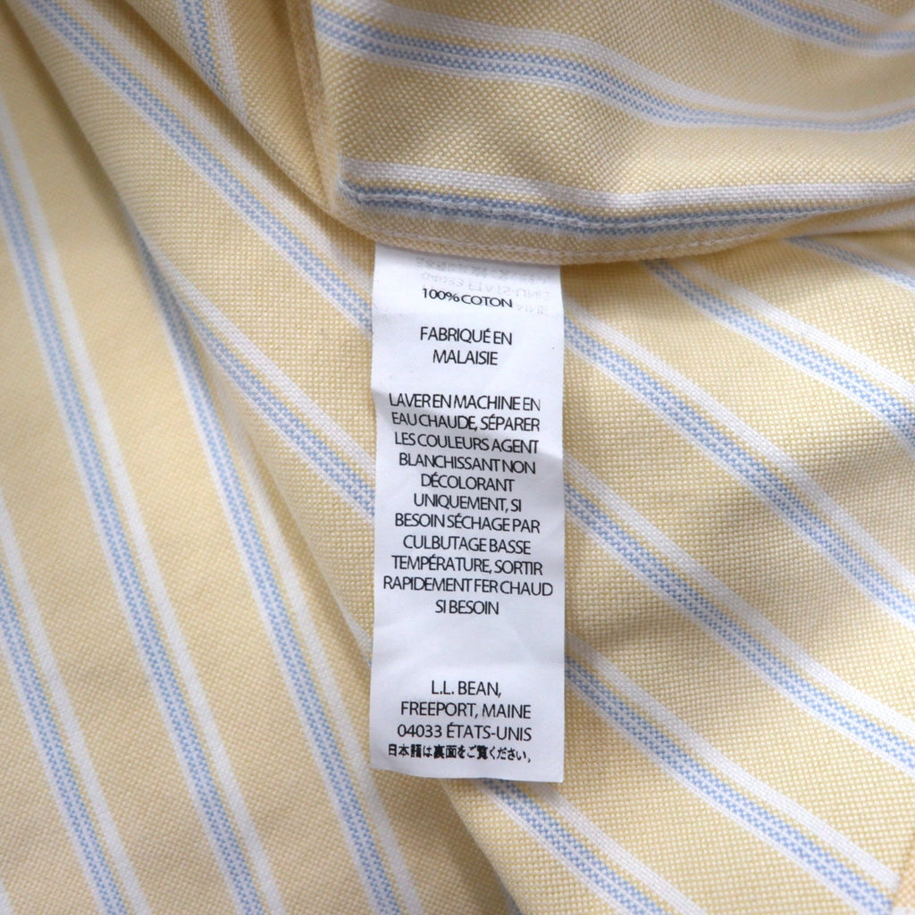L.L.Bean Camicia Oxford button-down Traditional Fit XL A righe gialle Anti-piega WRINKLE RESISTANT 237816