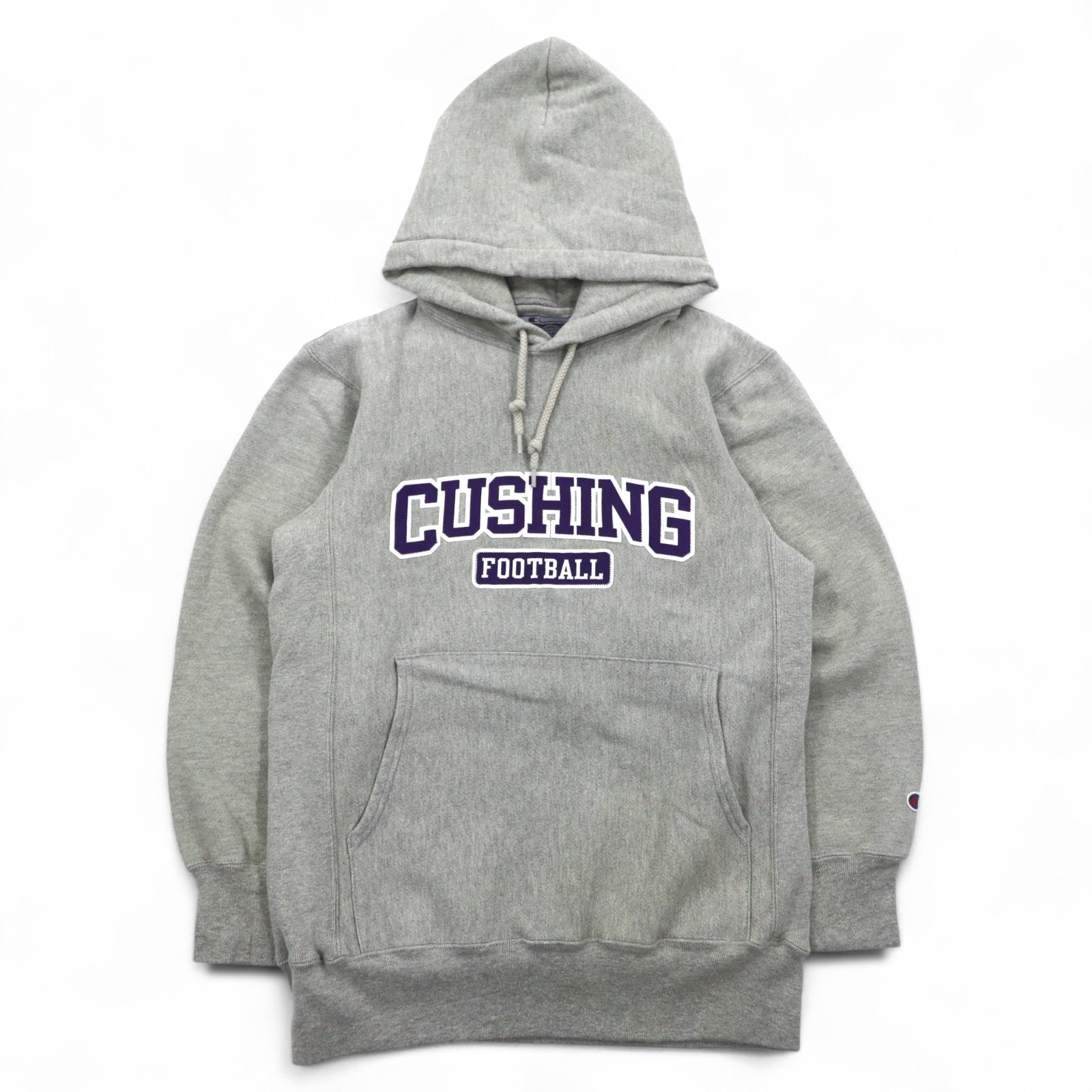 Champion リバースウィーブ REVERSE WEAVE プルオーバーパーカー S グレー カレッジ CUSHING FOOTBALL メキシコ製