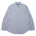 RALPH LAUREN Camicia Button Down XXL Blu a Righe Cotone Ricamo Small Pony