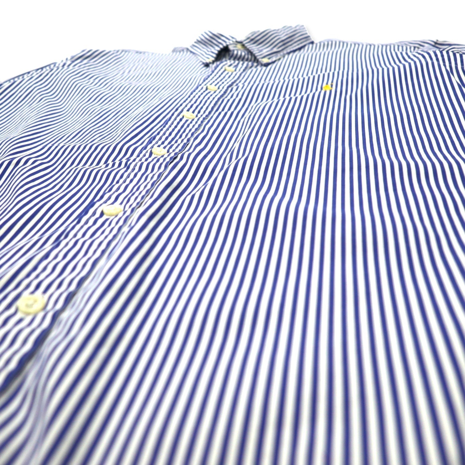 RALPH LAUREN Camicia Button Down XXL Blu a Righe Cotone Ricamo Small Pony