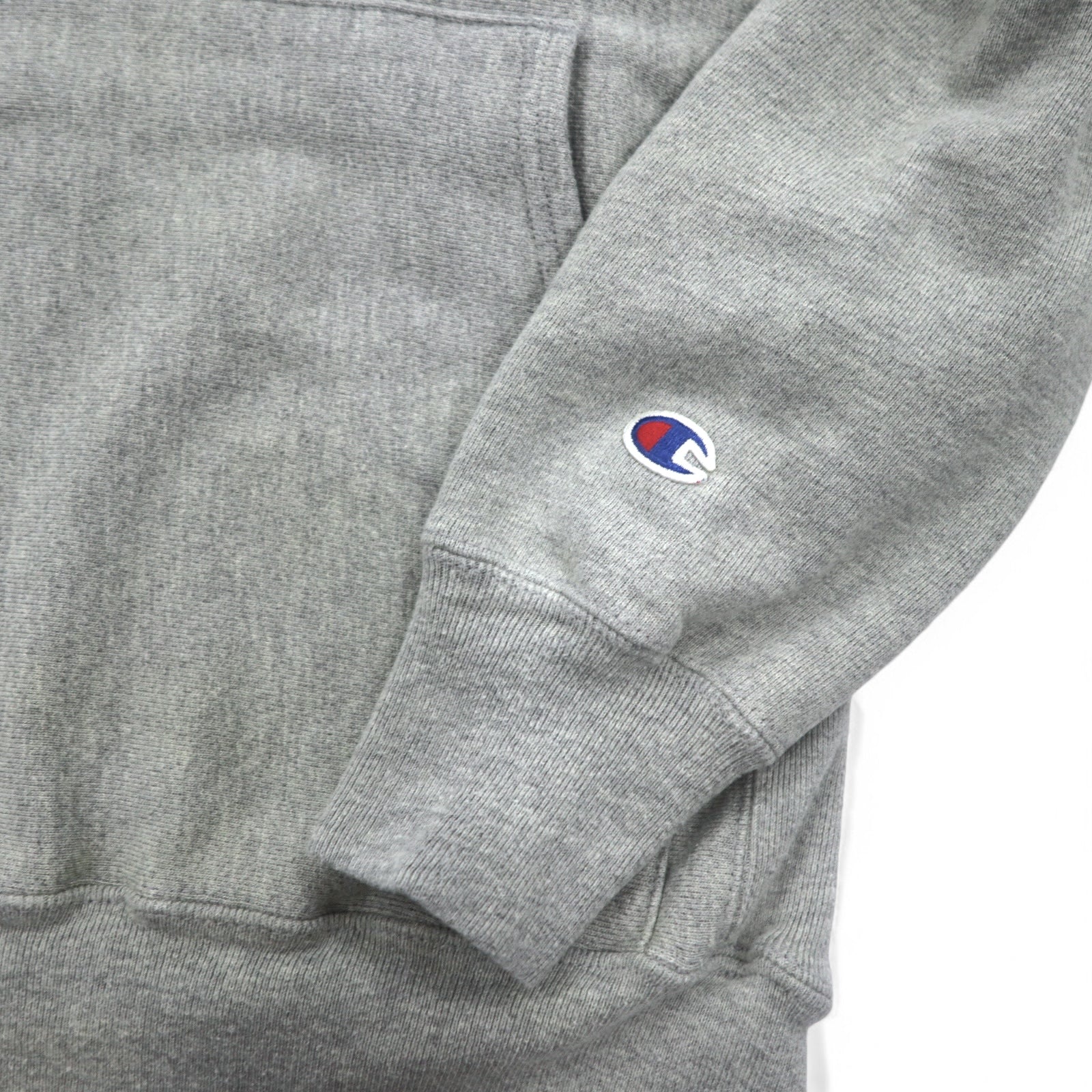 Champion リバースウィーブ REVERSE WEAVE プルオーバーパーカー S グレー カレッジ CUSHING FOOTBALL メキシコ製