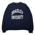 Champion anni '90 felpa college stampata XL blu navy cotone interno felpato BRADLEY UNIVERSITY taglia grande Made in Mexico