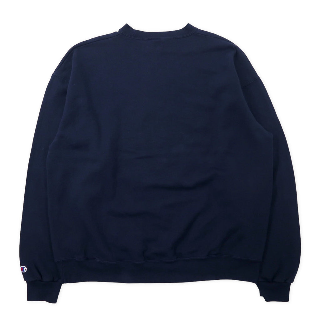 Champion anni '90 felpa college stampata XL blu navy cotone interno felpato BRADLEY UNIVERSITY taglia grande Made in Mexico