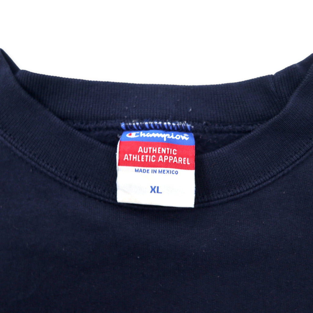 Champion anni '90 felpa college stampata XL blu navy cotone interno felpato BRADLEY UNIVERSITY taglia grande Made in Mexico