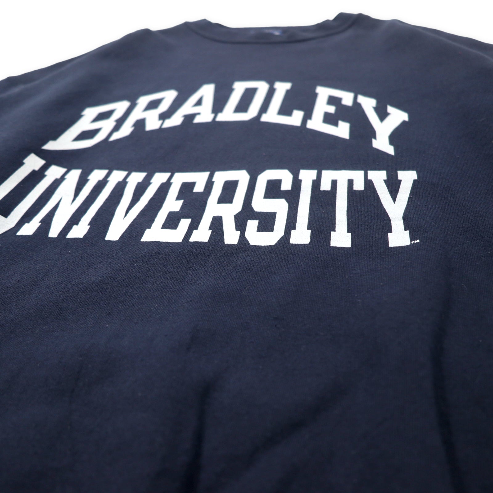 Champion anni '90 felpa college stampata XL blu navy cotone interno felpato BRADLEY UNIVERSITY taglia grande Made in Mexico