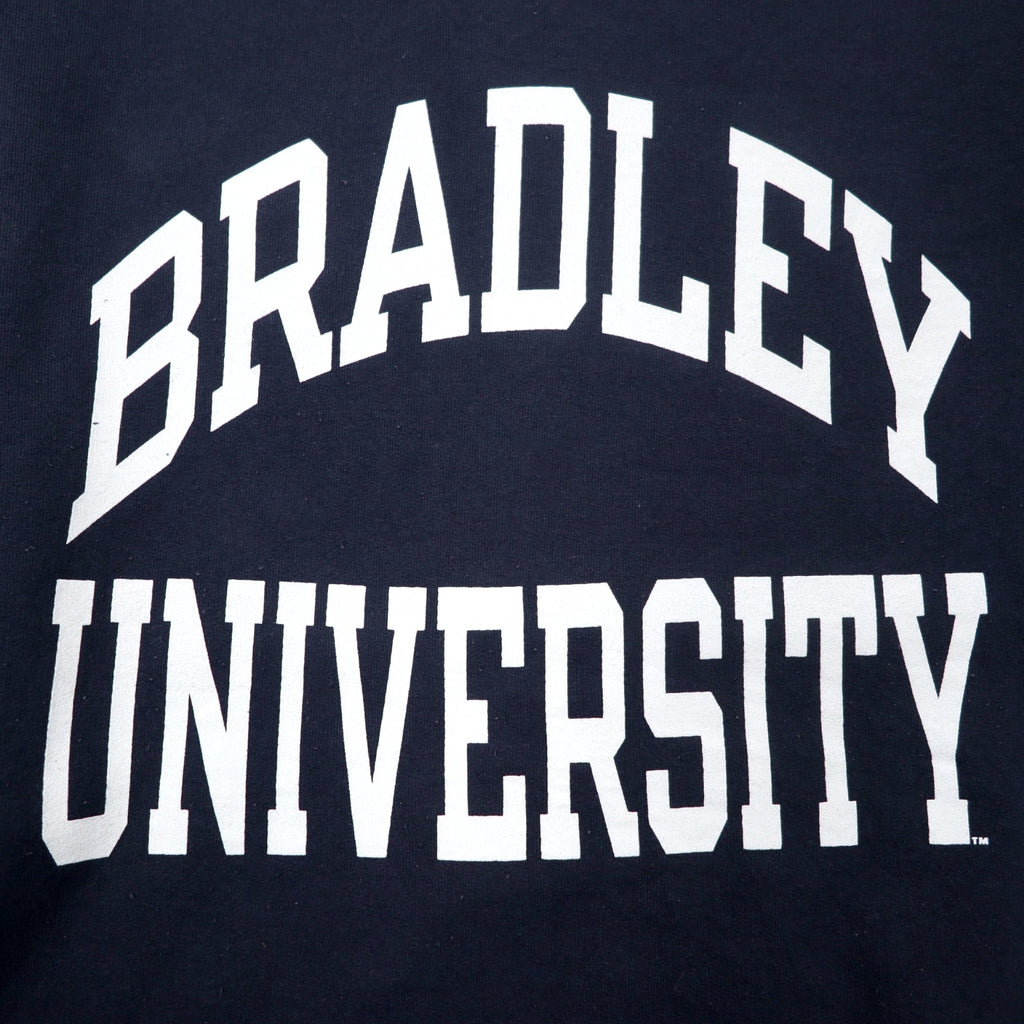 Champion anni '90 felpa college stampata XL blu navy cotone interno felpato BRADLEY UNIVERSITY taglia grande Made in Mexico