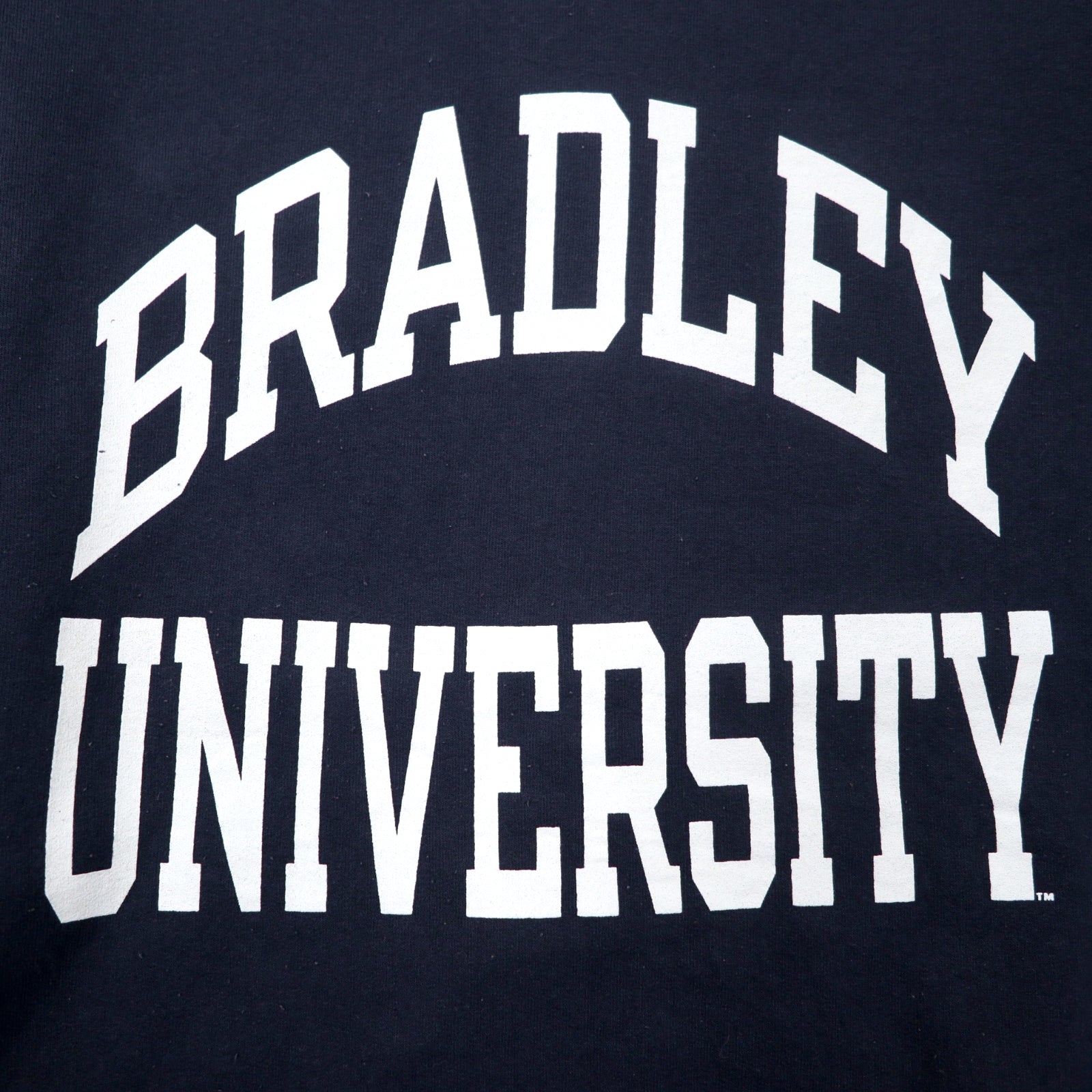 Champion anni '90 felpa college stampata XL blu navy cotone interno felpato BRADLEY UNIVERSITY taglia grande Made in Mexico