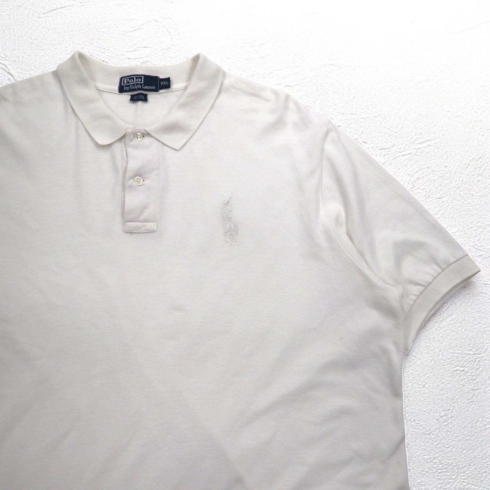 Polo by Ralph Lauren anni '90 Polo 2XL taglia grande bianca piquet ricamo pony