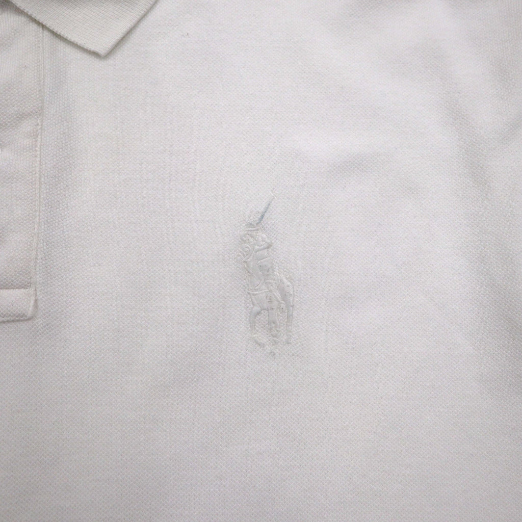 Polo by Ralph Lauren 90年代 ポロシャツ 2XL ビッグサイズ ホワイト 鹿の子 ポニー刺繍