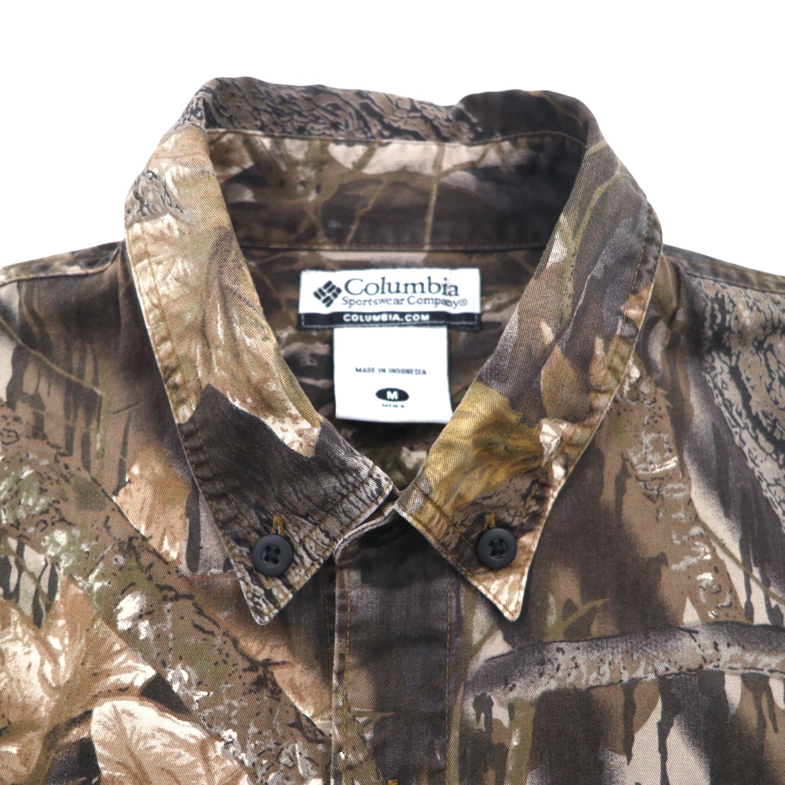 Columbia RealTree Camo Button-Down Work Shirt M Cachi Cotone HM7009