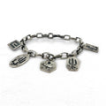 NAVAJO Gioielli indiani Timothy Lee Bracciale Navajo Argento Link Catena Sterling Stile Stampwork Tribale