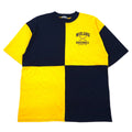T-shirt con stampa da baseball WOLF, anni '90, Made in USA, XL, gialla e blu navy, cotone, MIDLAND BASEBALL, taglia grande