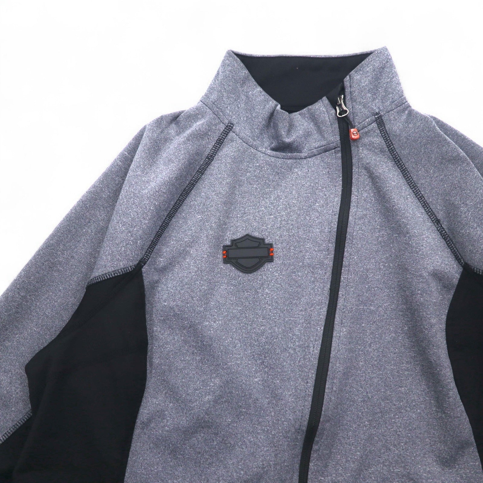 HARLEY DAVIDSON Giacca Softshell Maglia L Grigio Elasticizzato Foro per Pollice Doppia Cerniera