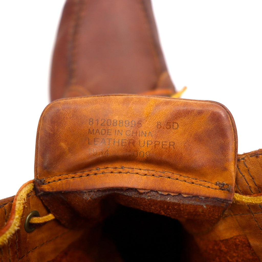 POLO RALPH LAUREN Stivali Ranger stringati 26.5cm marroni in pelle oliata con fibbia e logo