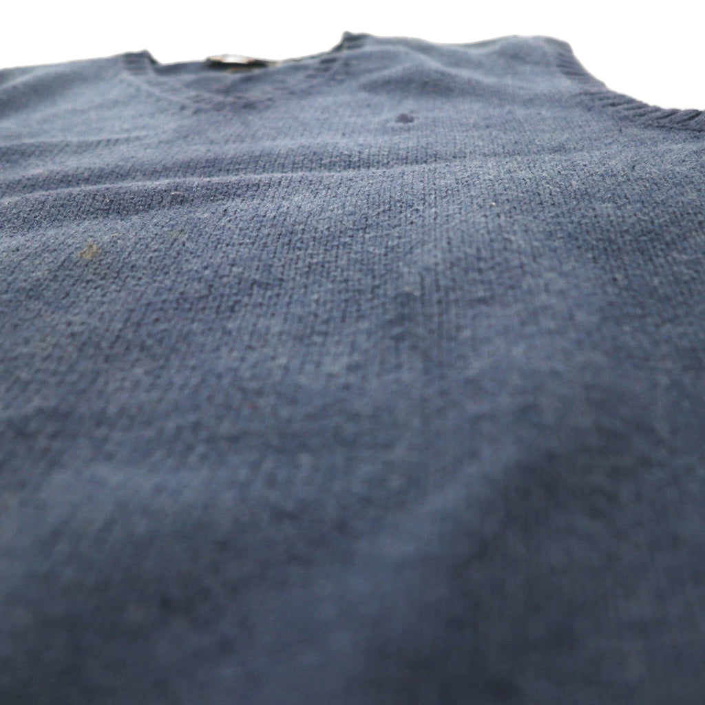 Polo by Ralph Lauren 90年代 Vネック コットンニット ベスト L ネイビー スモールポニー刺繍