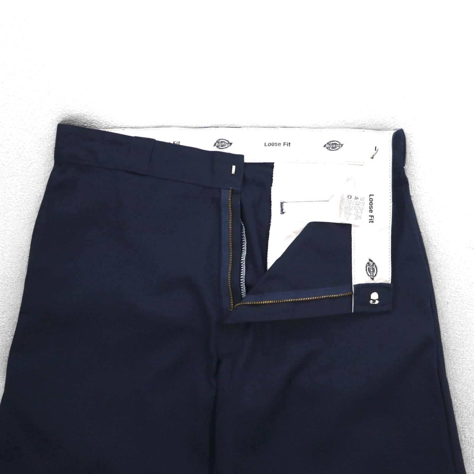Dickies Loose Fit, gamba larga, pantaloni da lavoro, chino, taglia L, blu navy, modello 85283DN, Made in Honduras