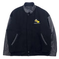 TRIMARK Giacca college in pelle con inserti Nera L, fodera trapuntata in pelle, azienda statunitense PARKER PACIFIC