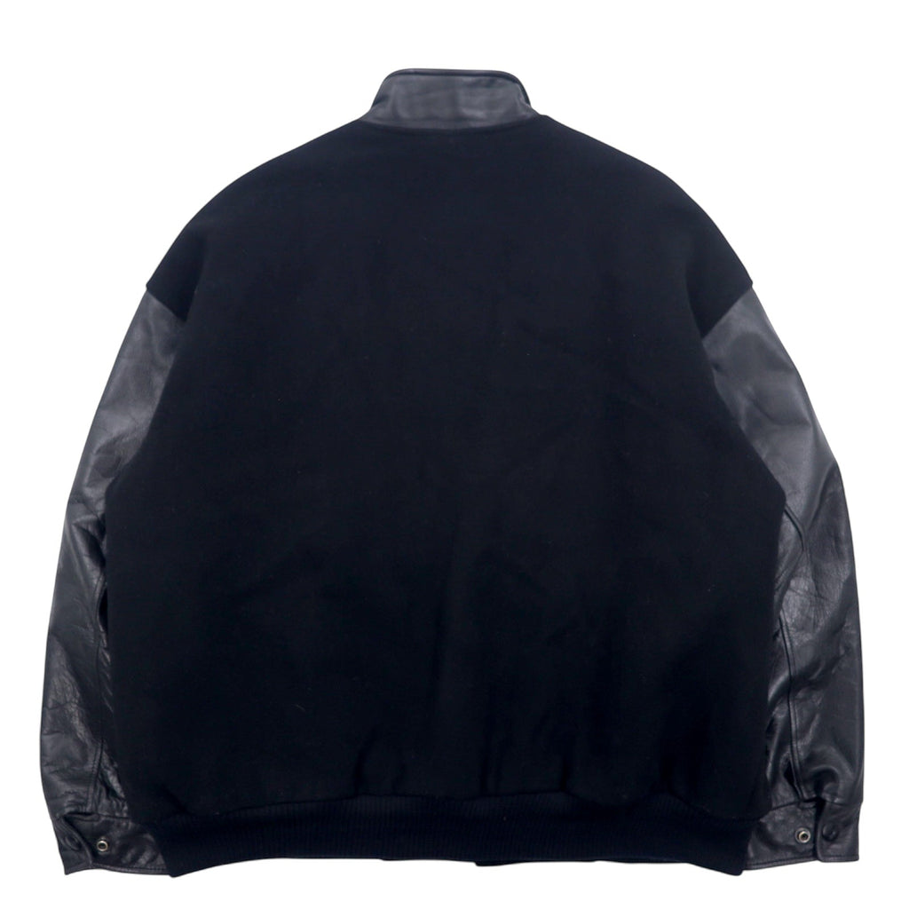 TRIMARK Giacca college in pelle con inserti Nera L, fodera trapuntata in pelle, azienda statunitense PARKER PACIFIC