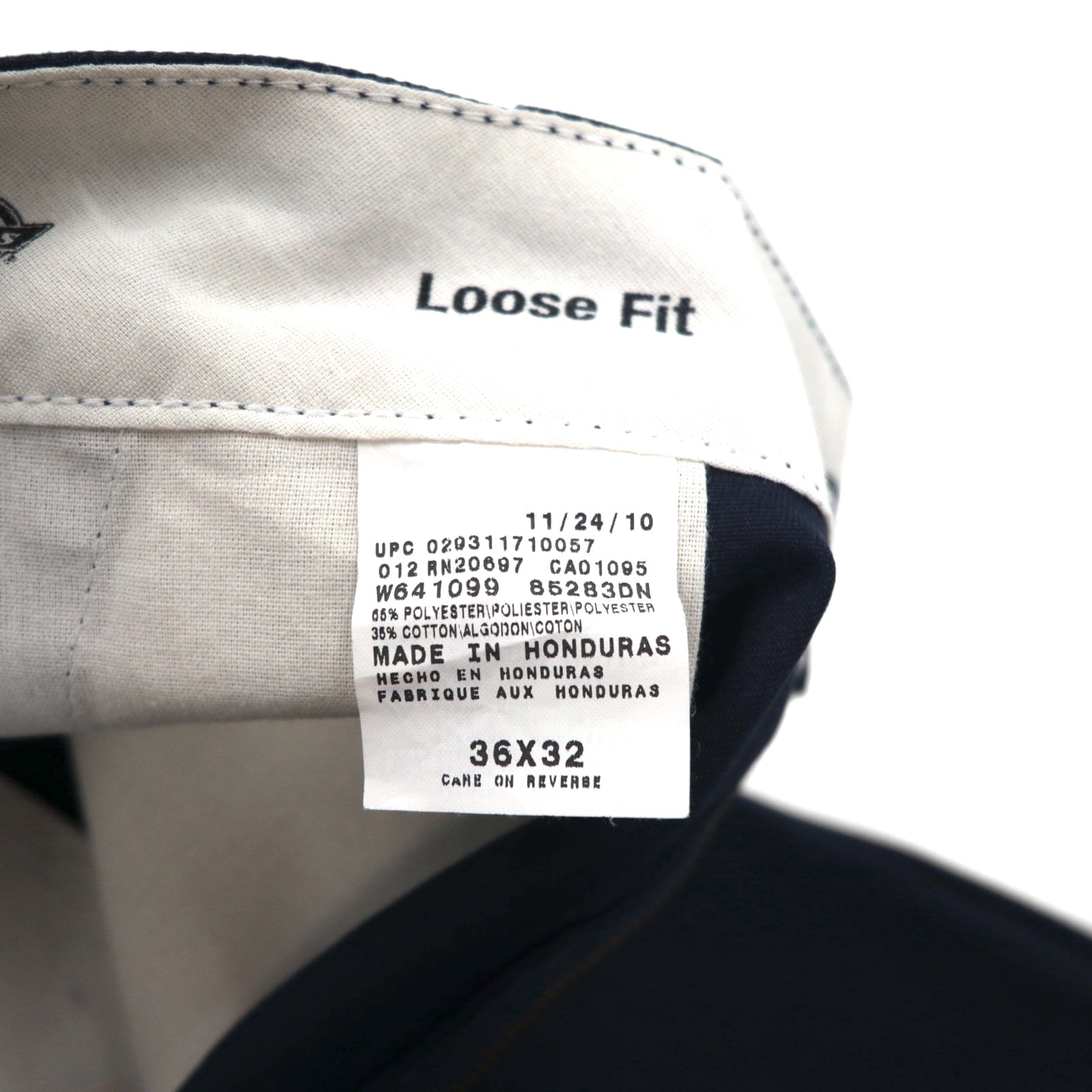 Dickies Loose Fit, gamba larga, pantaloni da lavoro, chino, taglia L, blu navy, modello 85283DN, Made in Honduras