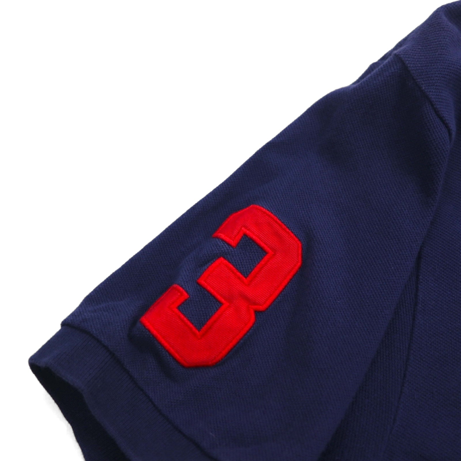 Polo by Ralph Lauren 90年代 ポロプレイヤー刺繍 ポロシャツ M ネイビー コットン 鹿の子